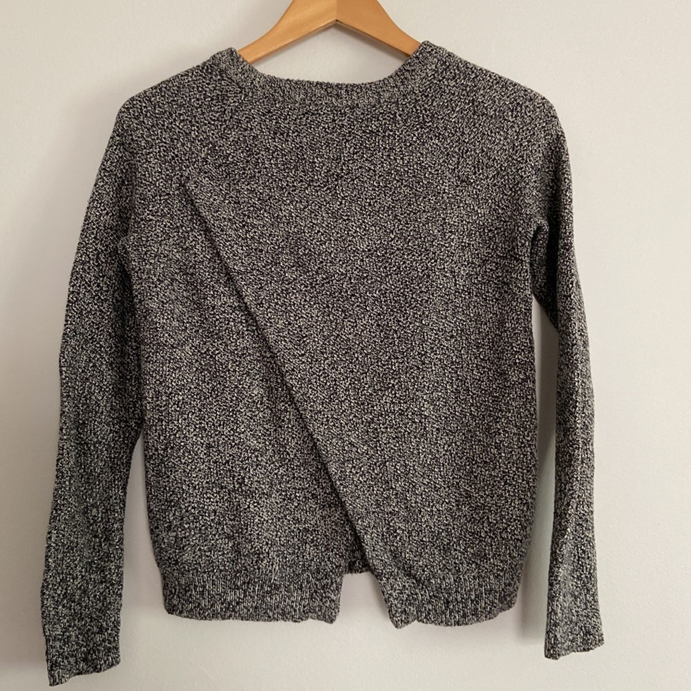 Madewell Gray Marled Split Back Sweater Women Siz… - image 8